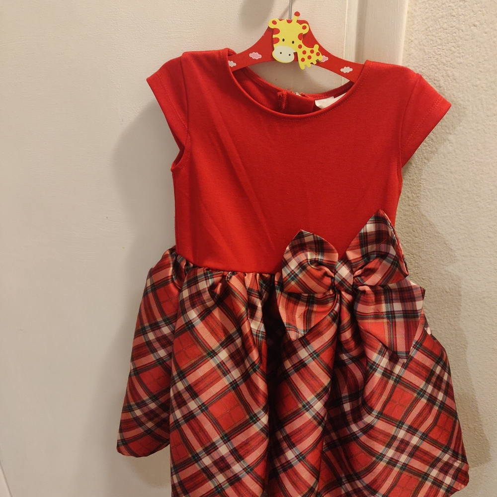 Christmas Red and Plaid Girls Dress